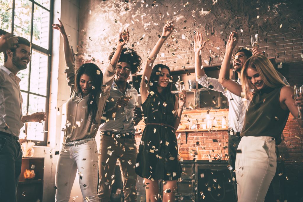 Enjoying cool party.